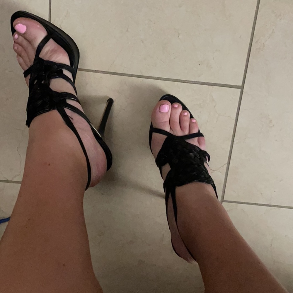 Christian Dior black leather strapped open-toe slingback 4.5”stiletto high heels - Picture 14 of 16
